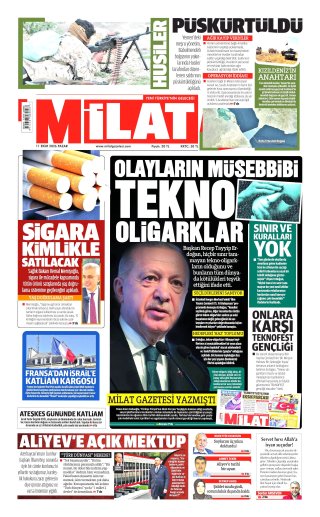 Milat Gazetesi 11 Ekim 2026 Manşeti