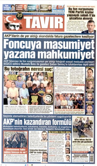 Tavır Gazetesi 11 Ekim 2026 Manşeti