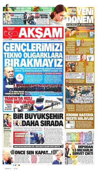 Akşam Gazetesi 12 Ekim 2026 Manşeti