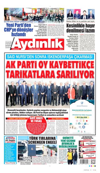 Aydınlık Gazetesi 12 Ekim 2026 Manşeti