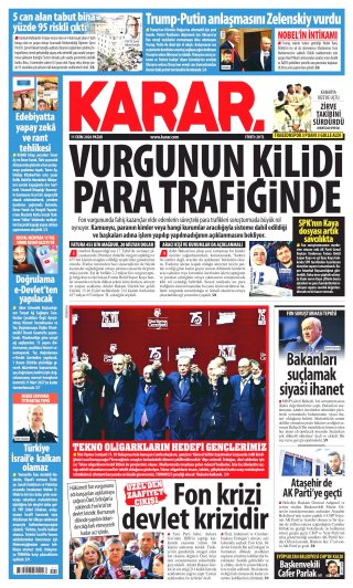 Karar Gazetesi 12 Ekim 2026 Manşeti
