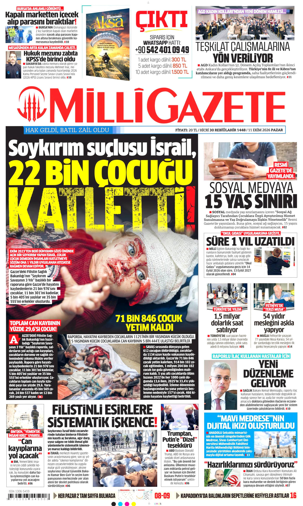 Milli Gazete Gazetesi 12 Ekim 2026 Pazartesi Manşeti Büyük Boyut