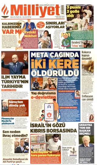 Milliyet Gazetesi 12 Ekim 2026 Manşeti