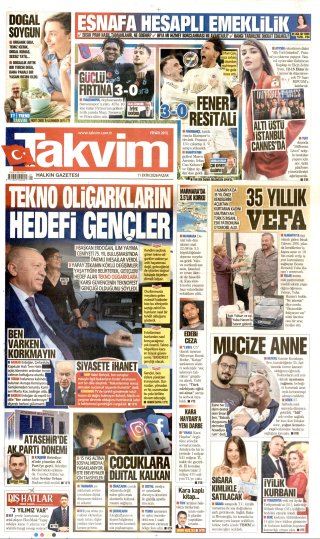 Takvim Gazetesi 12 Ekim 2026 Manşeti