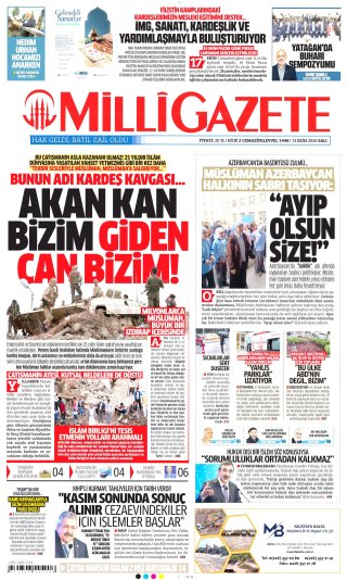 Milli Gazete Gazetesi 13 Ekim 2026 Manşeti