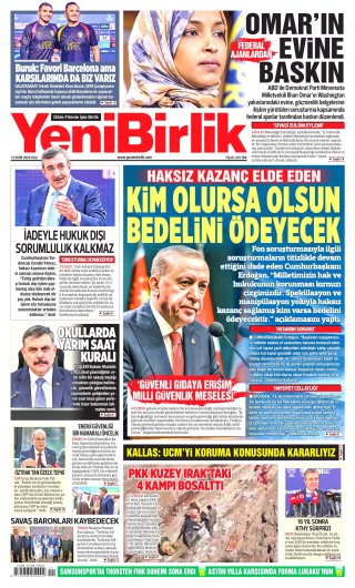 YeniBirlik Gazetesi 13 Ekim 2026 Manşeti