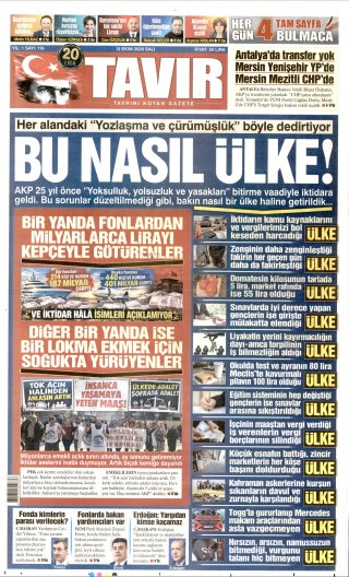 Tavır Gazetesi 14 Ekim 2026 Manşeti