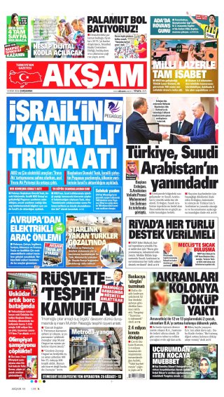 Akşam Gazetesi 15 Ekim 2026 Manşeti