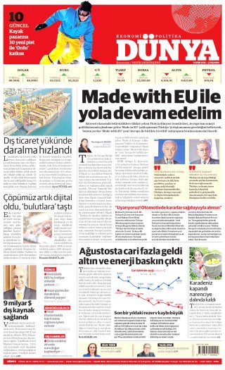 Dünya Gazetesi 15 Ekim 2026 Manşeti