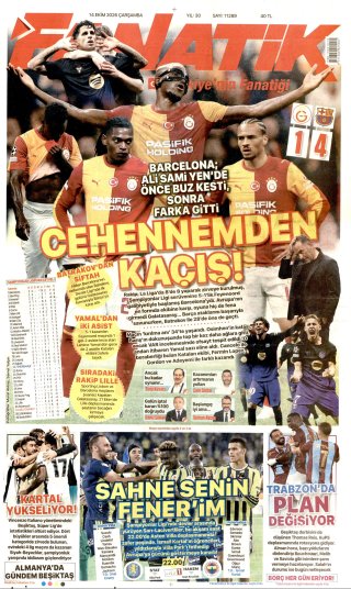Fanatik Gazetesi 15 Ekim 2026 Manşeti