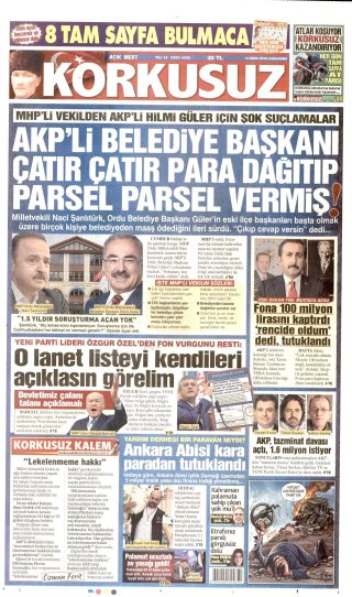 Korkusuz Gazetesi 15 Ekim 2026 Manşeti