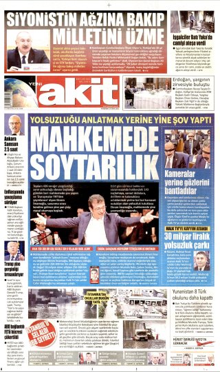 Yeni Akit Gazetesi 16 Ekim 2026 Manşeti