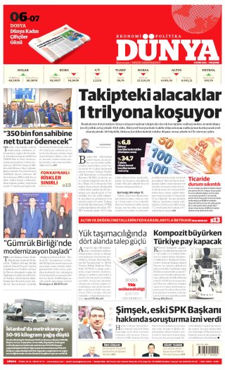 Dünya Gazetesi 16 Ekim 2026 Manşeti
