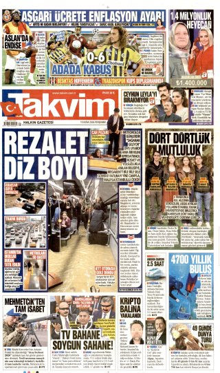 Takvim Gazetesi 16 Ekim 2026 Manşeti