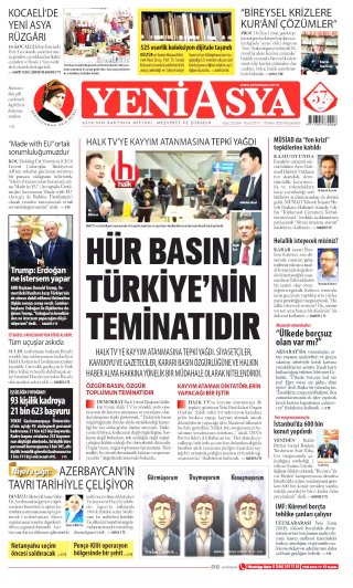 Yeni Asya Gazetesi 16 Ekim 2026 Manşeti