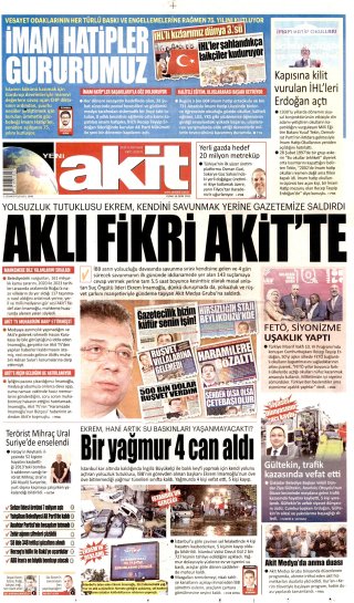 Yeni Akit Gazetesi 17 Ekim 2026 Manşeti