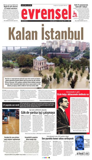 Evrensel Gazetesi 17 Ekim 2026 Manşeti