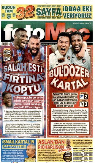 Fotomaç Gazetesi 17 Ekim 2026 Manşeti