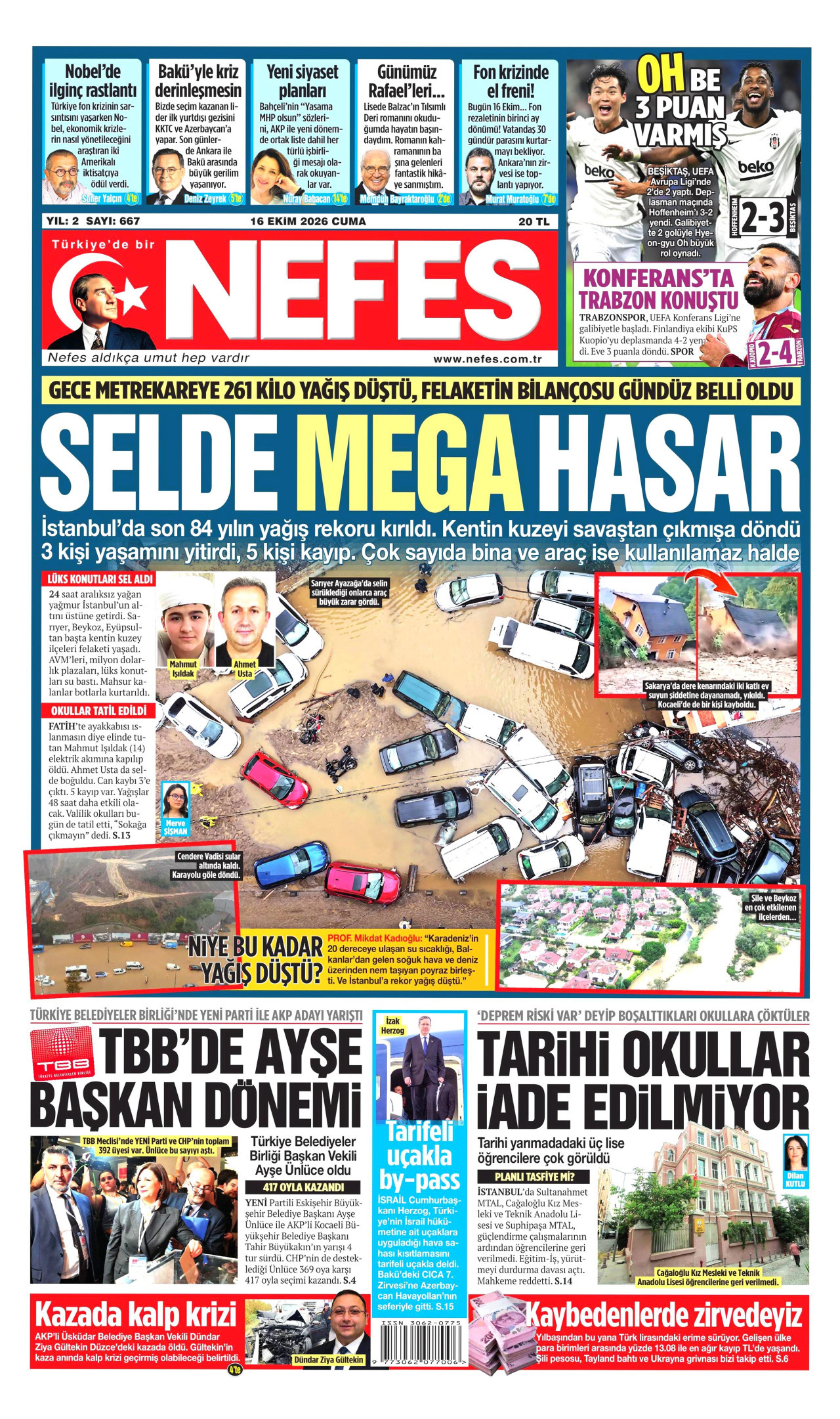 Nefes Gazetesi 17 Ekim 2026 Cumartesi Manşeti Büyük Boyut