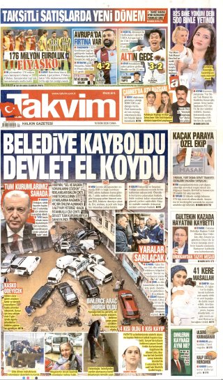 Takvim Gazetesi 17 Ekim 2026 Manşeti