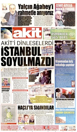 Yeni Akit Gazetesi 18 Ekim 2026 Manşeti