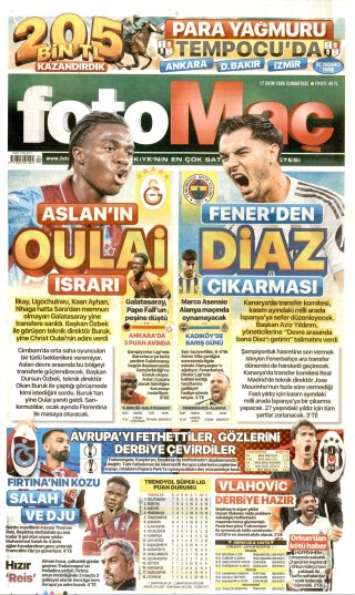 Fotomaç Gazetesi 18 Ekim 2026 Manşeti