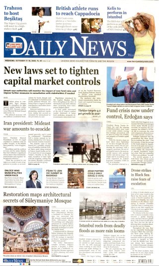 Hürriyet Daily News Gazetesi 18 Ekim 2026 Manşeti