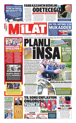 Milat Gazetesi 18 Ekim 2026 Manşeti