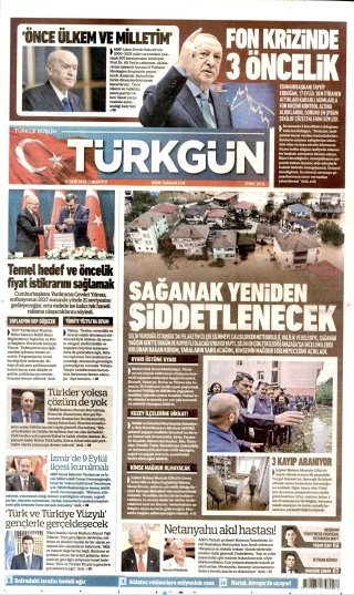 Türkgün Gazetesi 18 Ekim 2026 Manşeti