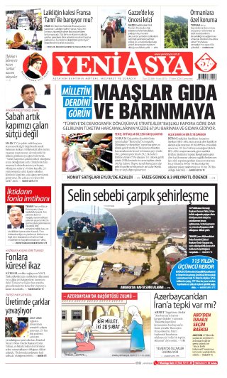 Yeni Asya Gazetesi 18 Ekim 2026 Manşeti