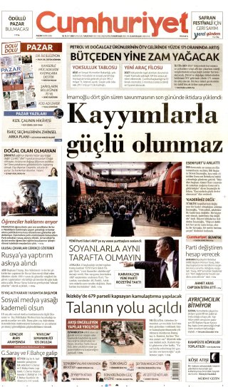 Cumhuriyet Gazetesi 19 Ekim 2026 Manşeti