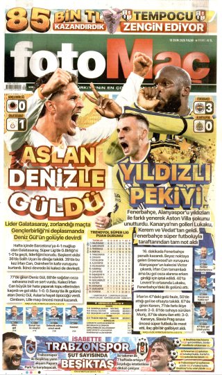 Fotomaç Gazetesi 19 Ekim 2026 Manşeti