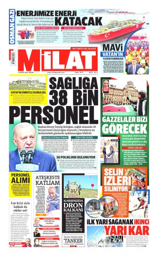 Milat Gazetesi 19 Ekim 2026 Manşeti
