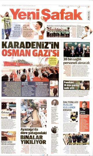 Yeni Şafak Gazetesi 19 Ekim 2026 Manşeti