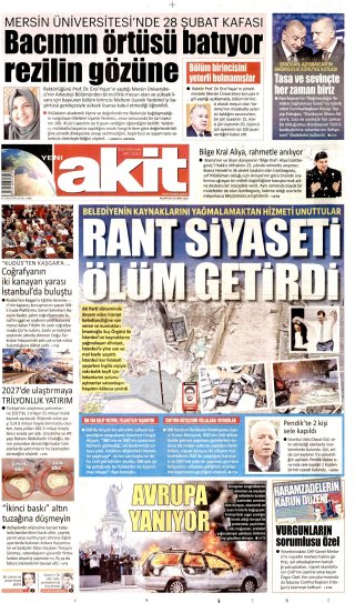 Yeni Akit Gazetesi 20 Ekim 2026 Manşeti