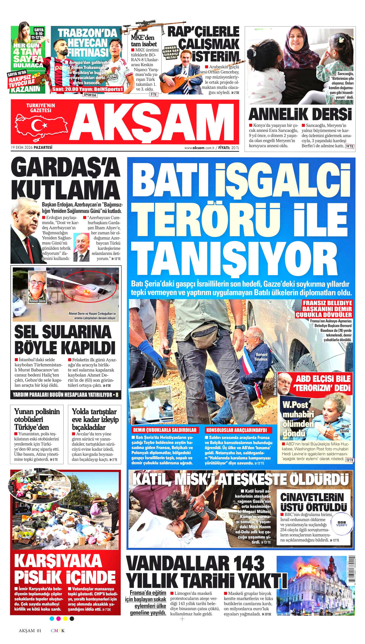 Akşam Gazetesi 20 Ekim 2026 Salı Manşeti Büyük Boyut