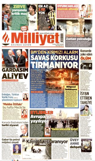 Milliyet Gazetesi 20 Ekim 2026 Manşeti