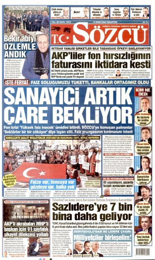 Sözcü Gazetesi 20 Ekim 2026 Manşeti