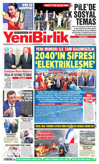YeniBirlik Gazetesi 20 Ekim 2026 Manşeti