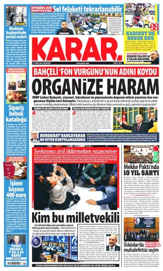 Karar Gazetesi 21 Ekim 2026 Manşeti