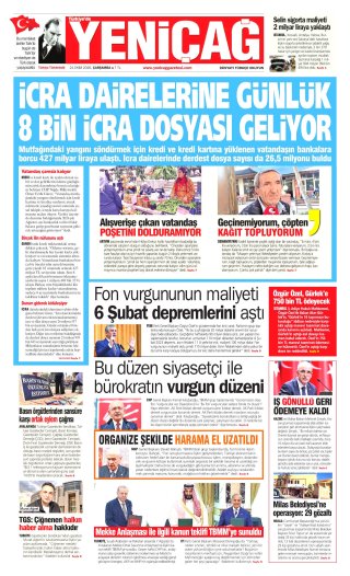 Yeniçağ Gazetesi 21 Ekim 2026 Manşeti