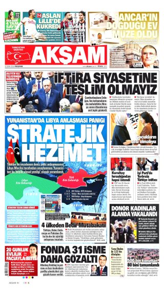 Akşam Gazetesi 22 Ekim 2026 Manşeti