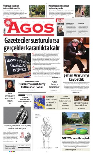 Agos Gazetesi 23 Ekim 2026 Manşeti