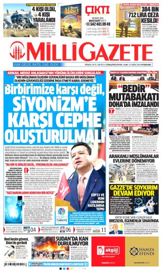 Milli Gazete Gazetesi 23 Ekim 2026 Manşeti