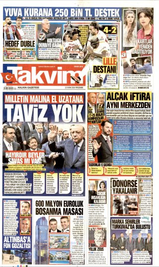 Takvim Gazetesi 23 Ekim 2026 Manşeti