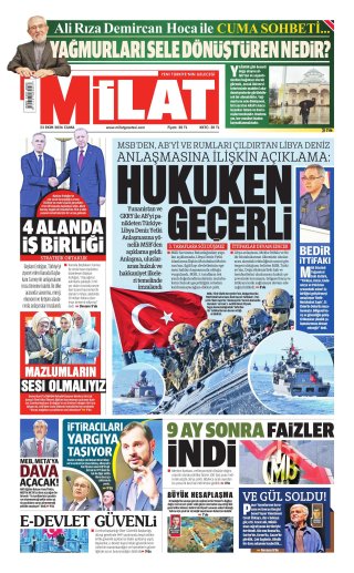 Milat Gazetesi 24 Ekim 2026 Manşeti