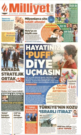 Milliyet Gazetesi 24 Ekim 2026 Manşeti