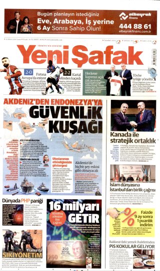 Yeni Şafak Gazetesi 24 Ekim 2026 Manşeti