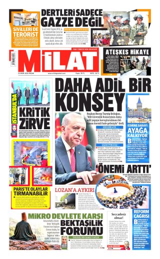 Milat Gazetesi 25 Ekim 2026 Manşeti