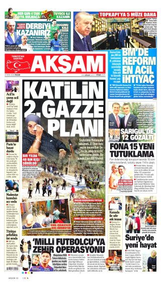 Akşam Gazetesi 26 Ekim 2026 Manşeti